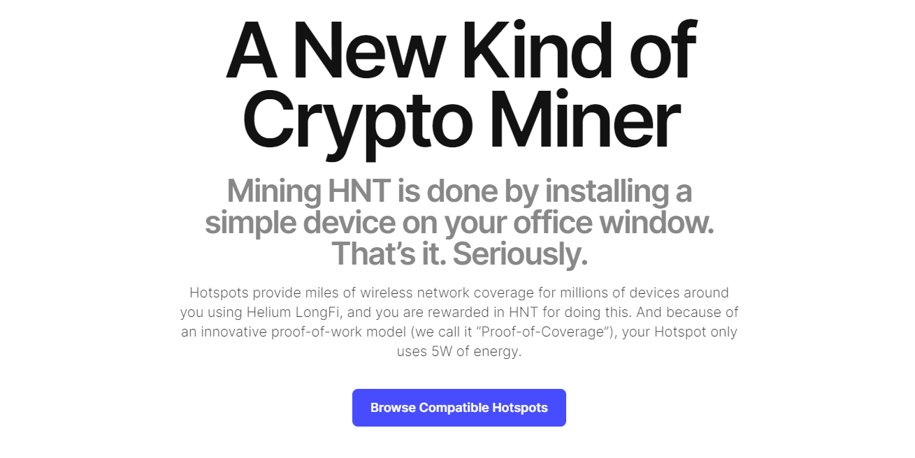 Helium crypto mining