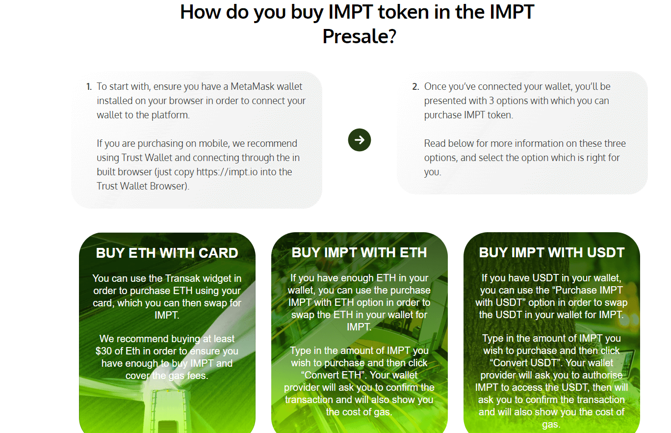 Purchasing IMPT Tokens