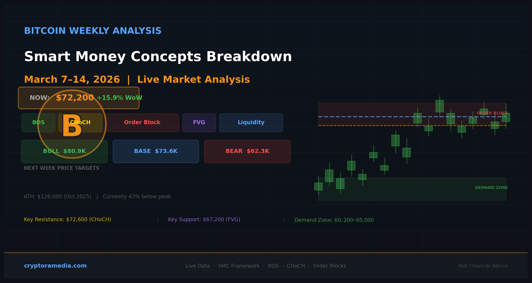 Bitcoin Weekly Analysis March 7–14, 2026: SMC Breakdown, Live Price & Next Week Prediction