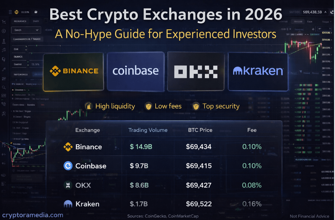 Best Crypto Exchanges in 2026:A No-Hype Guide for Experienced Investors