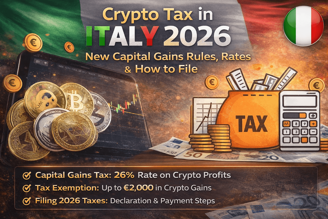 Crypto Tax in Italy 2026:New Capital Gains Rules, Rates & How to File