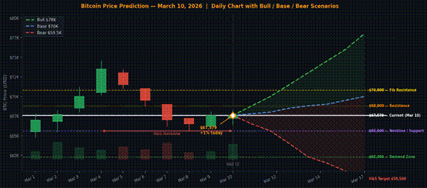 bitcoin price prediction march 10 2026